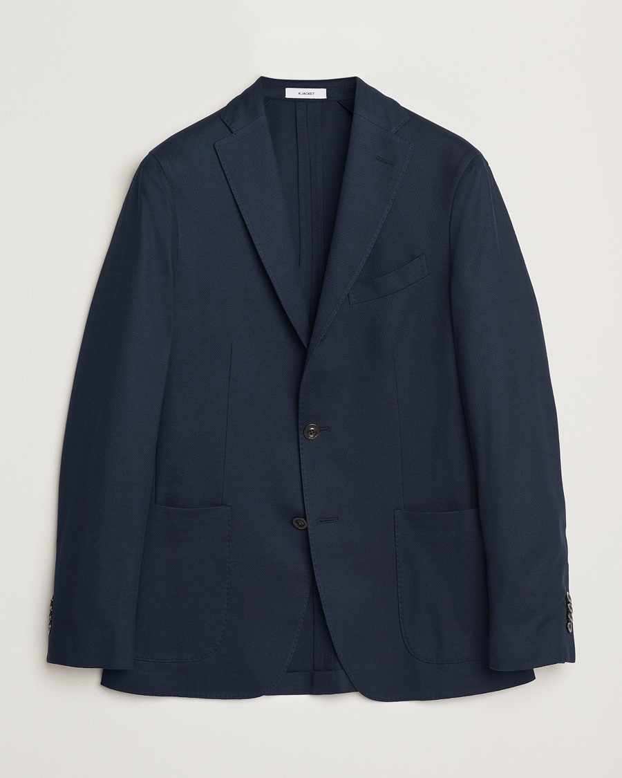 Hombres | Blazers | Boglioli | K Jacket Hopsack Jersey Blazer Navy