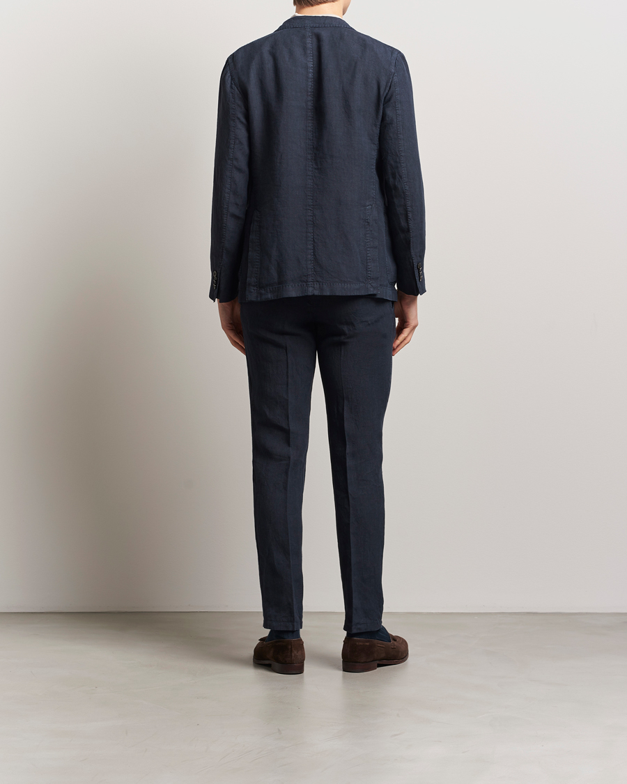Hombres | Trajes | Boglioli | K Jacket Linen Suit Navy