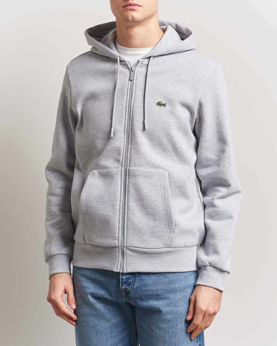 Hombres | Jerséis y prendas de punto | Lacoste | Full Zip Hoodie Silver Chine