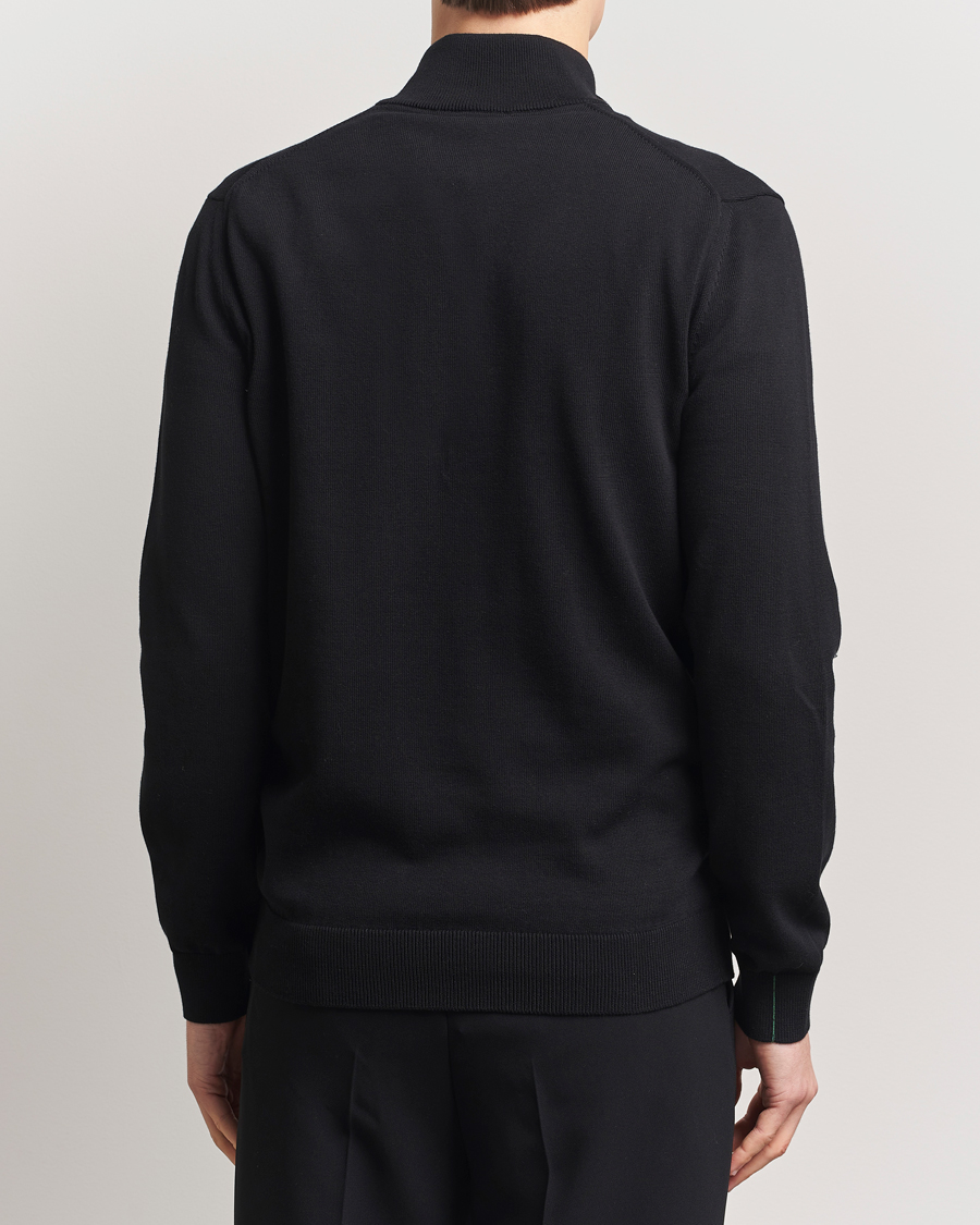 Hombres | Jerséis y prendas de punto | Lacoste | Cotton Knitted Half Zip Black