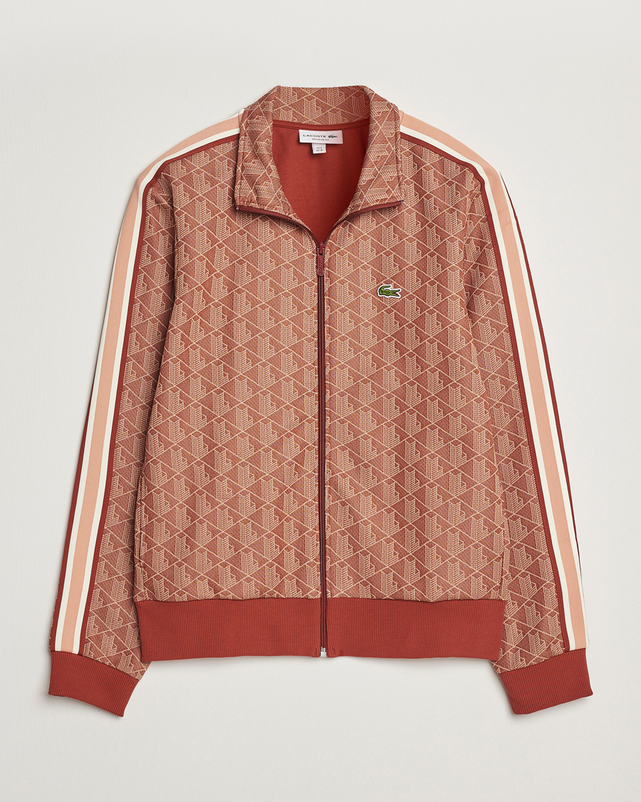 Hombres | Jerséis y prendas de punto | Lacoste | Monogram Full Zip Track Jacket Iberis/Latte