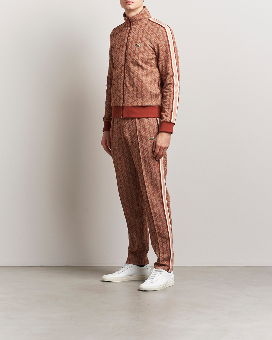 Hombres | Jerséis y prendas de punto | Lacoste | Monogram Full Zip Track Jacket Iberis/Latte