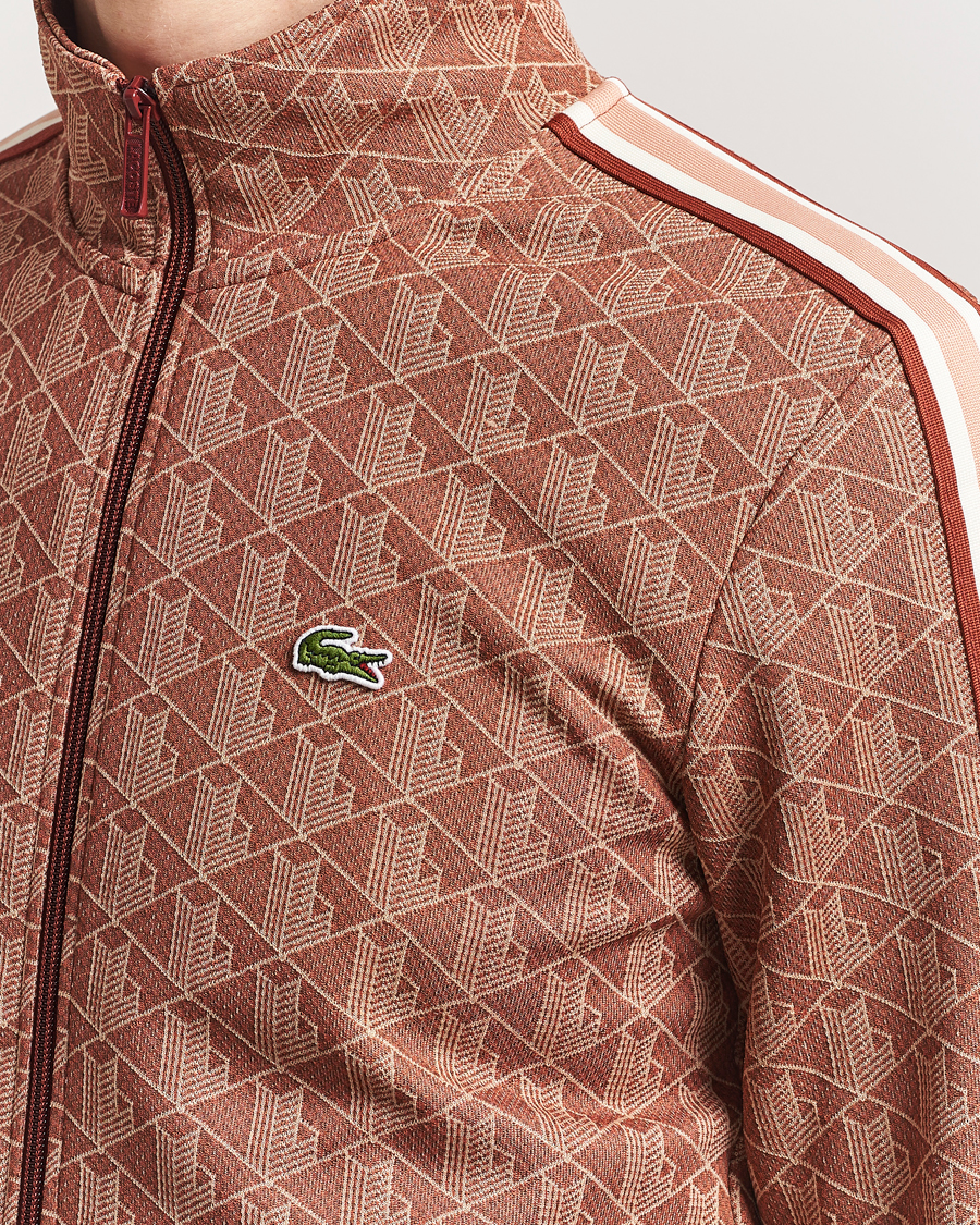 Hombres | Jerséis y prendas de punto | Lacoste | Monogram Full Zip Track Jacket Iberis/Latte