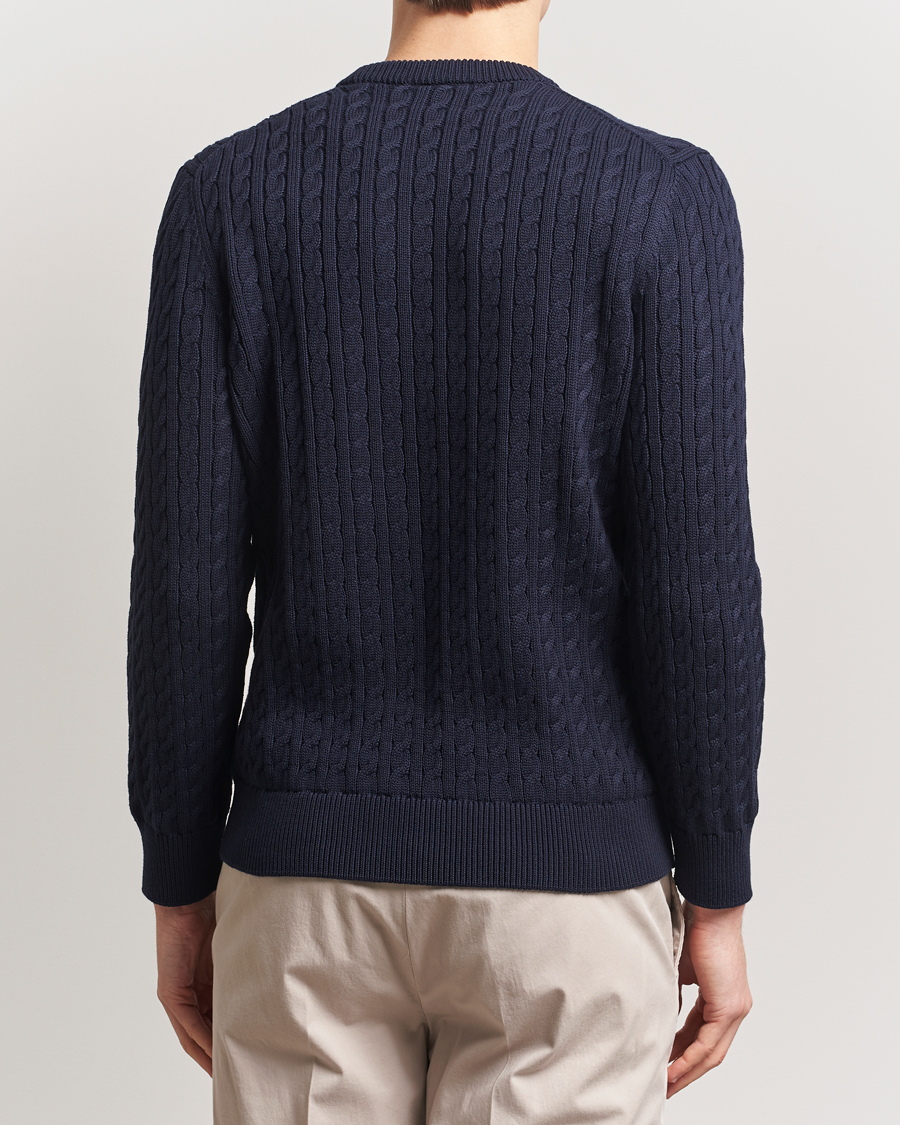 Hombres | Jerséis y prendas de punto | Lacoste | Cotton Cable Sweater Navy Blue