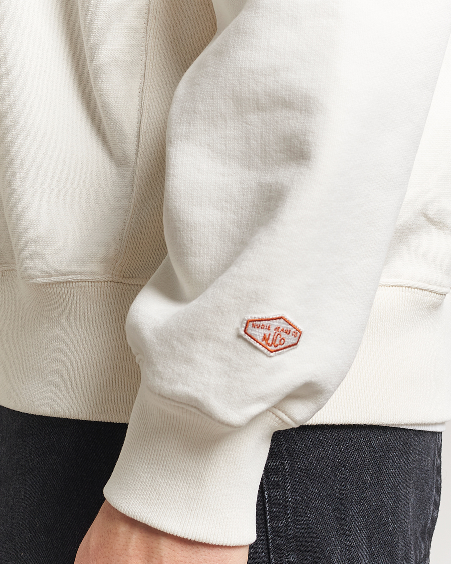 Hombres | Jerséis y prendas de punto | Nudie Jeans | Hasse Crew Neck Sweatshirt Ecru