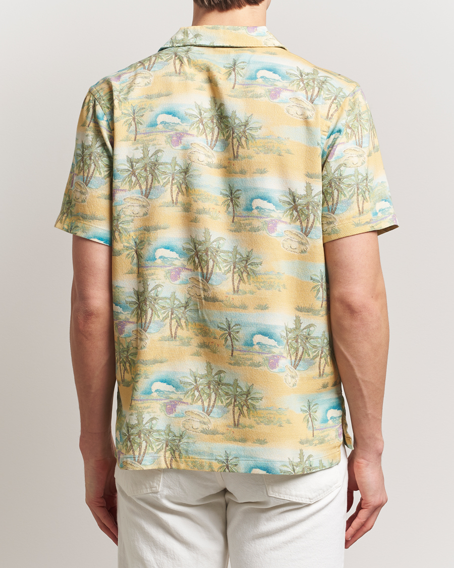 Hombres | Camisas | Nudie Jeans | Arvid Printed Short Sleeve Shirt Mustard