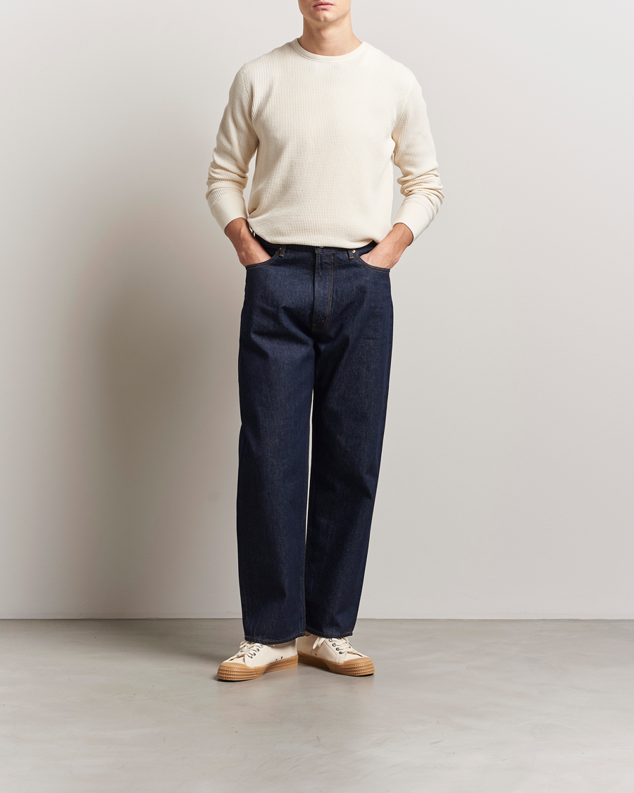 Hombres | Camisetas | Nudie Jeans | Waffle Long Sleeve T-Shirt Ecru