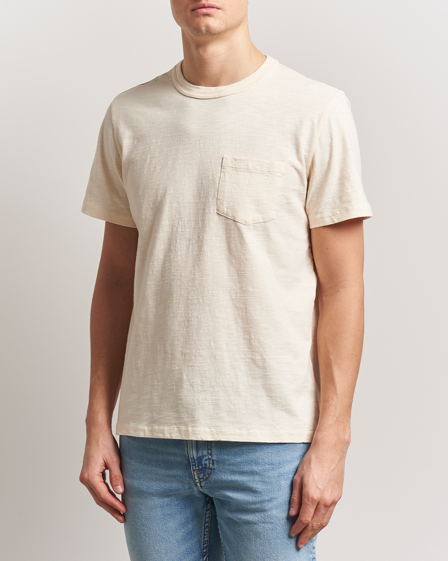 Hombres | Camisetas | Nudie Jeans | Roy Heavy Slub T-Shirt Ecru