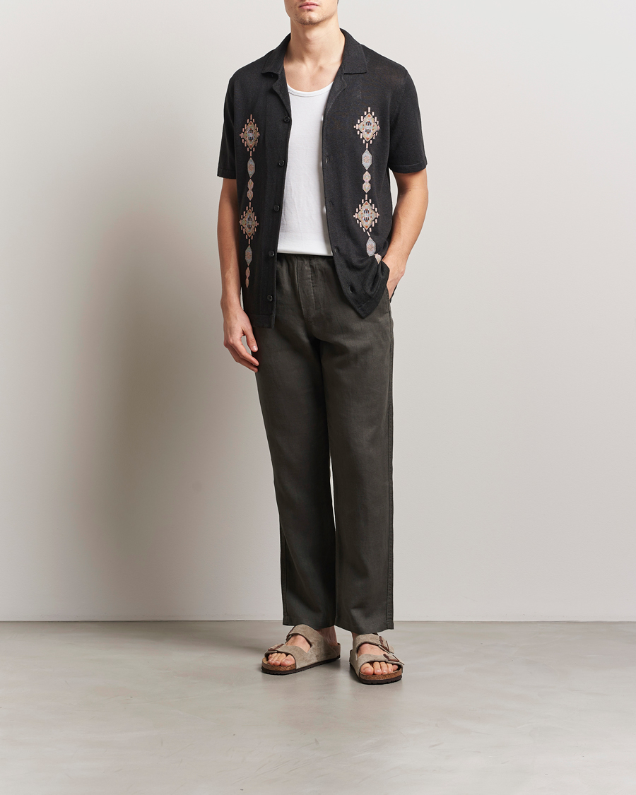 Hombres | Pantalones | Samsøe Samsøe | Jabari Linen Drawstring Trousers Beluga Grey