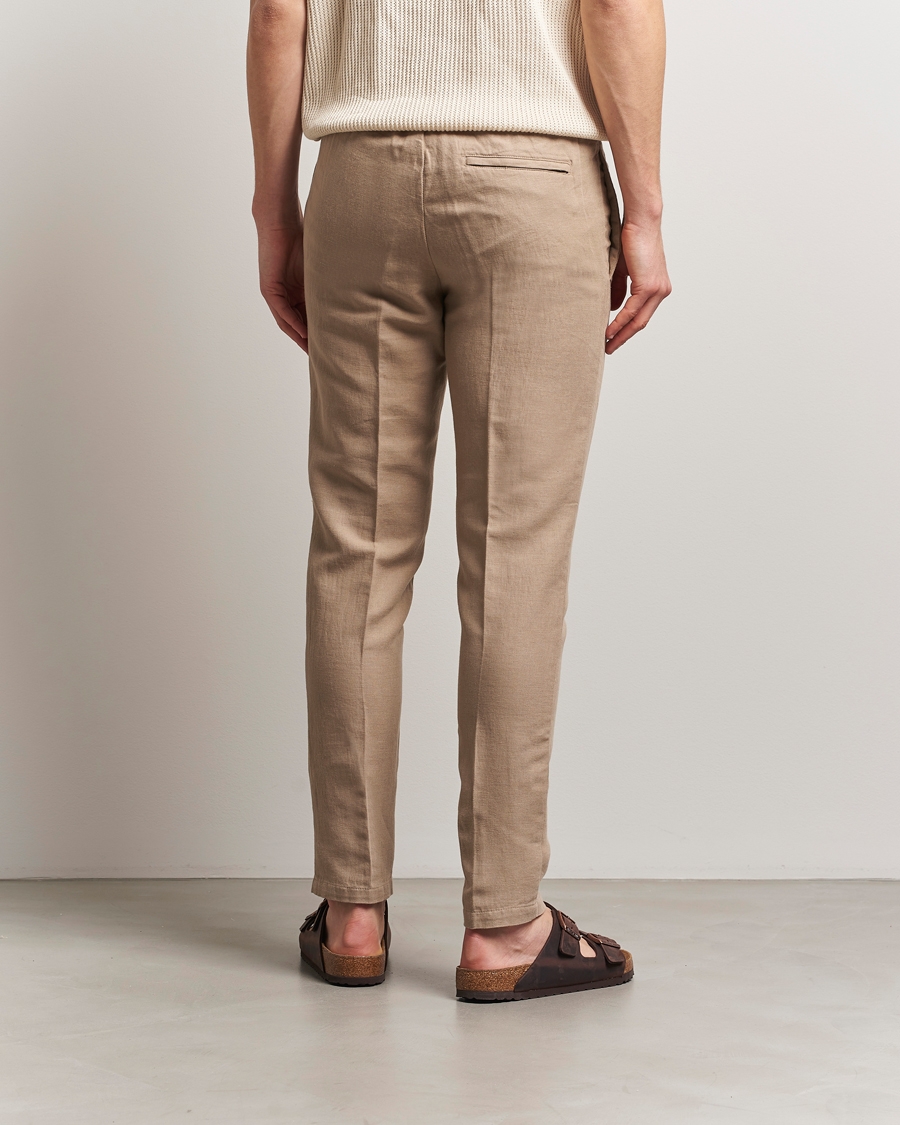 Hombres | Pantalones | Samsøe Samsøe | Smithy Linen/Cotton Drawstring Trousers Greige
