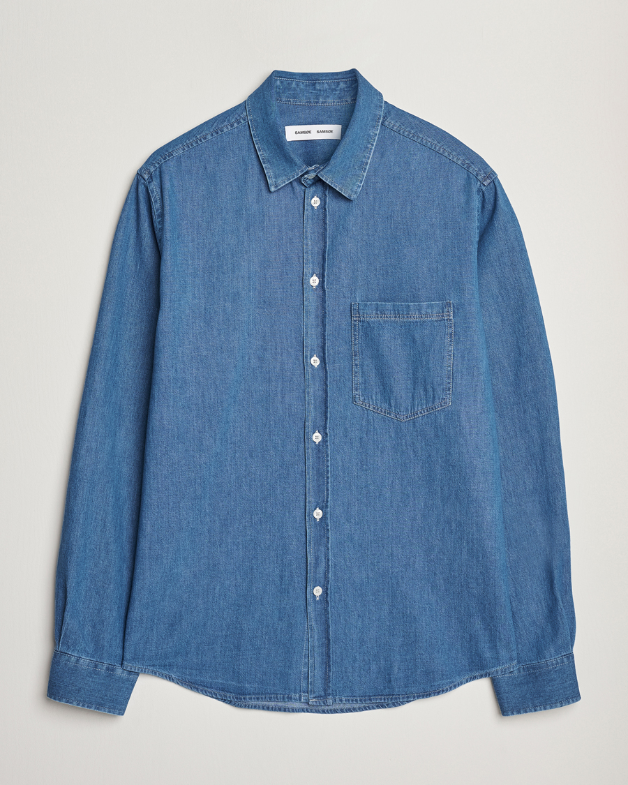 Hombres | Camisas | Samsøe Samsøe | Ryan Chambray Shirt Light Blue
