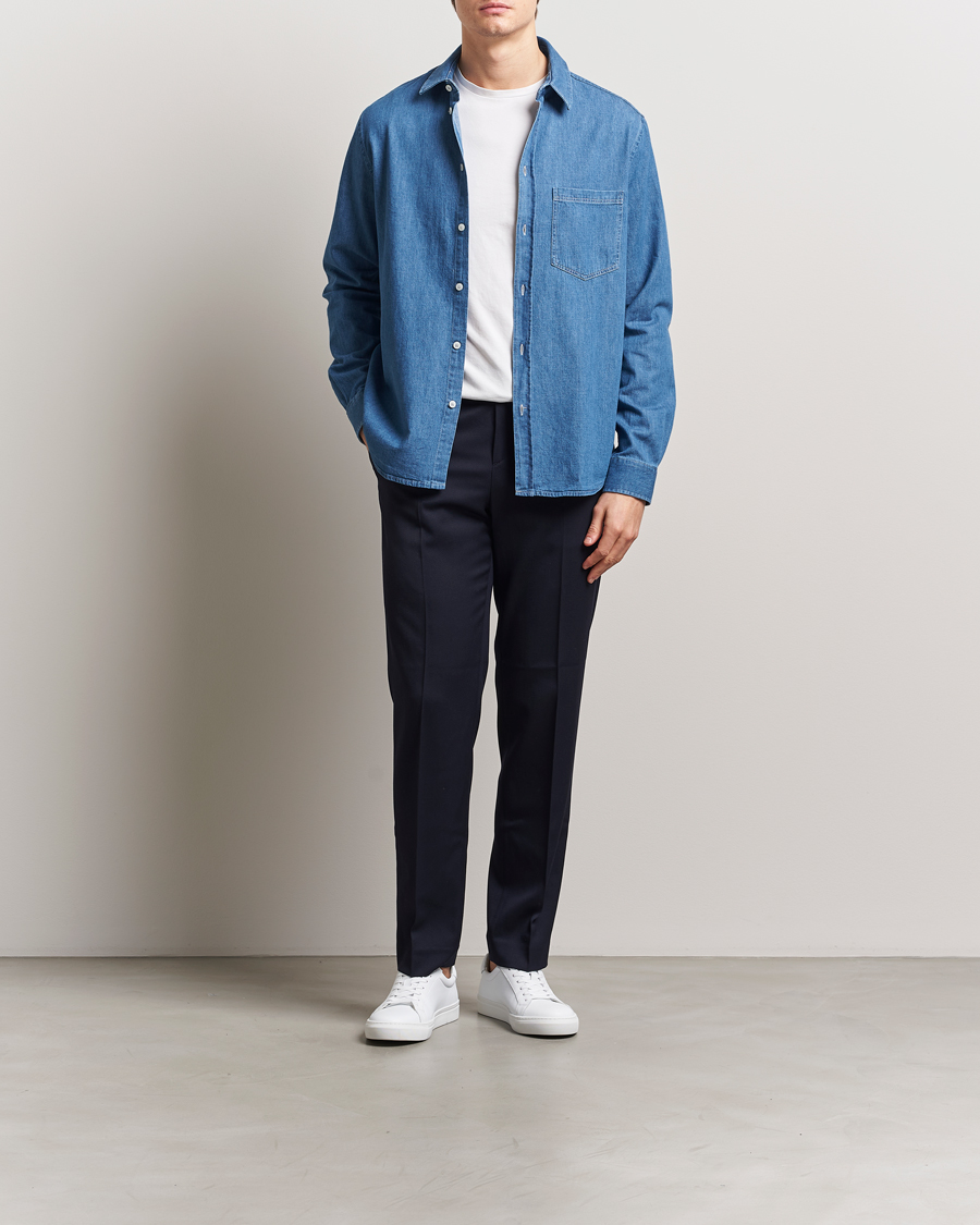 Hombres | Camisas | Samsøe Samsøe | Ryan Chambray Shirt Light Blue