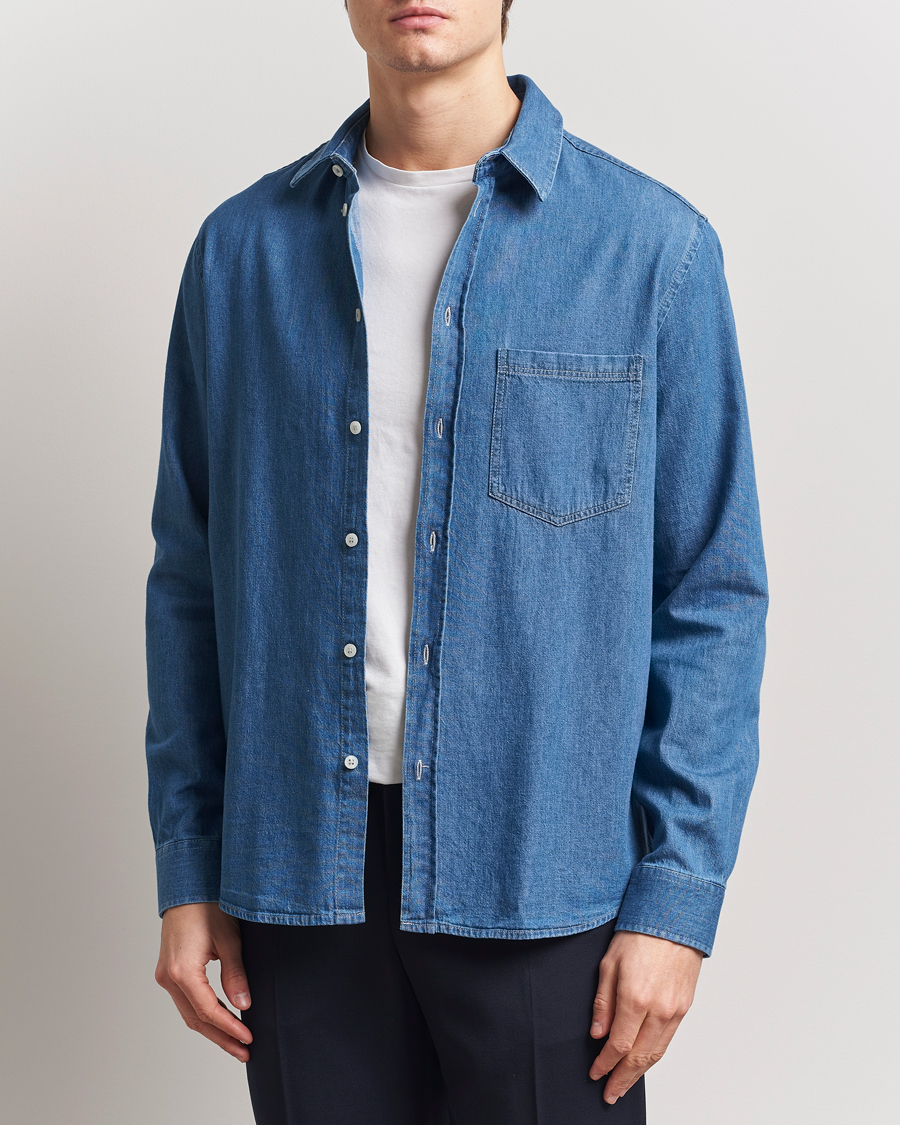 Hombres | Camisas | Samsøe Samsøe | Ryan Chambray Shirt Light Blue