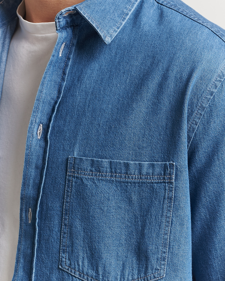 Hombres | Camisas | Samsøe Samsøe | Ryan Chambray Shirt Light Blue
