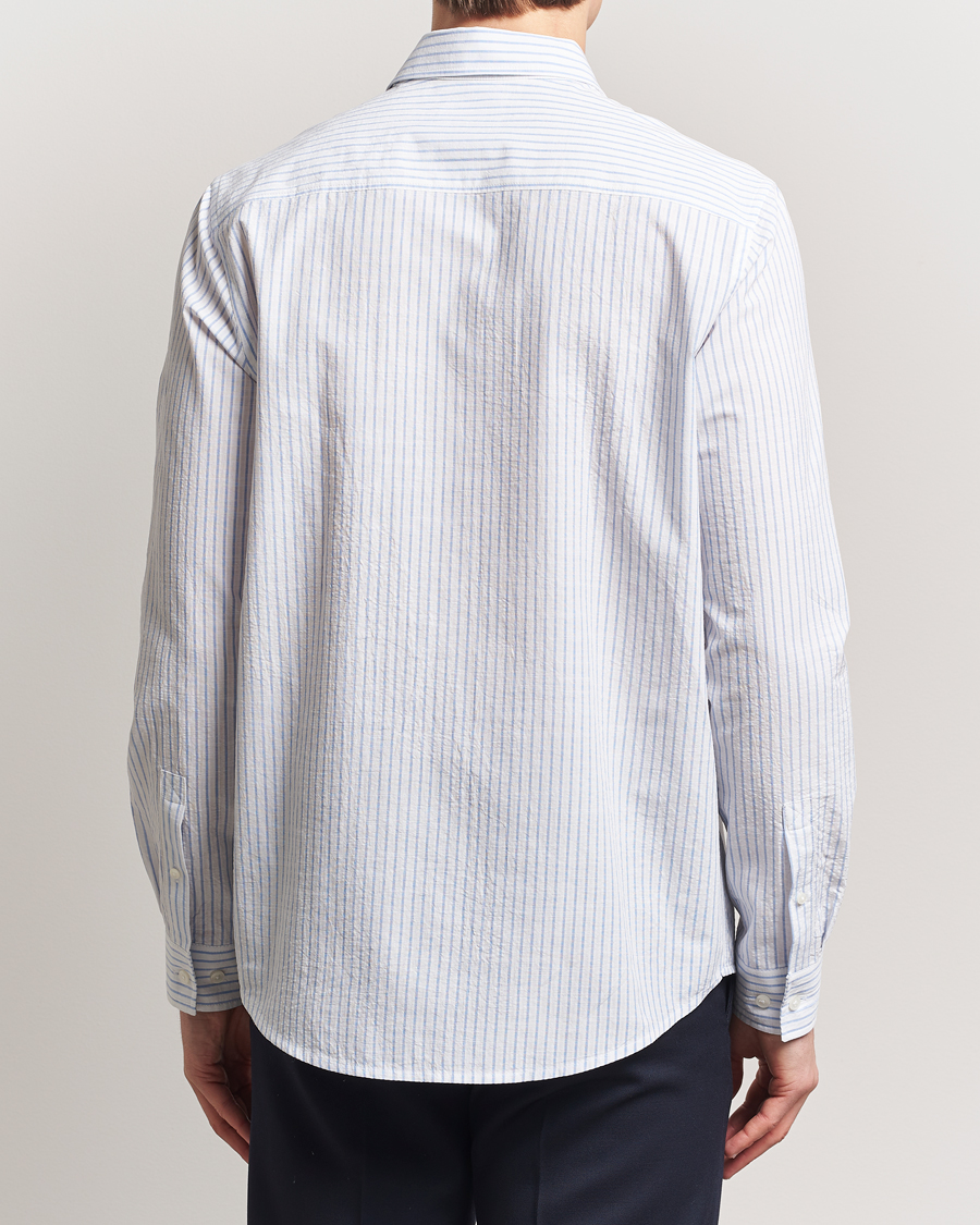 Hombres | Camisas | Samsøe Samsøe | Ryan Cotton Striped Shirt Blue/White