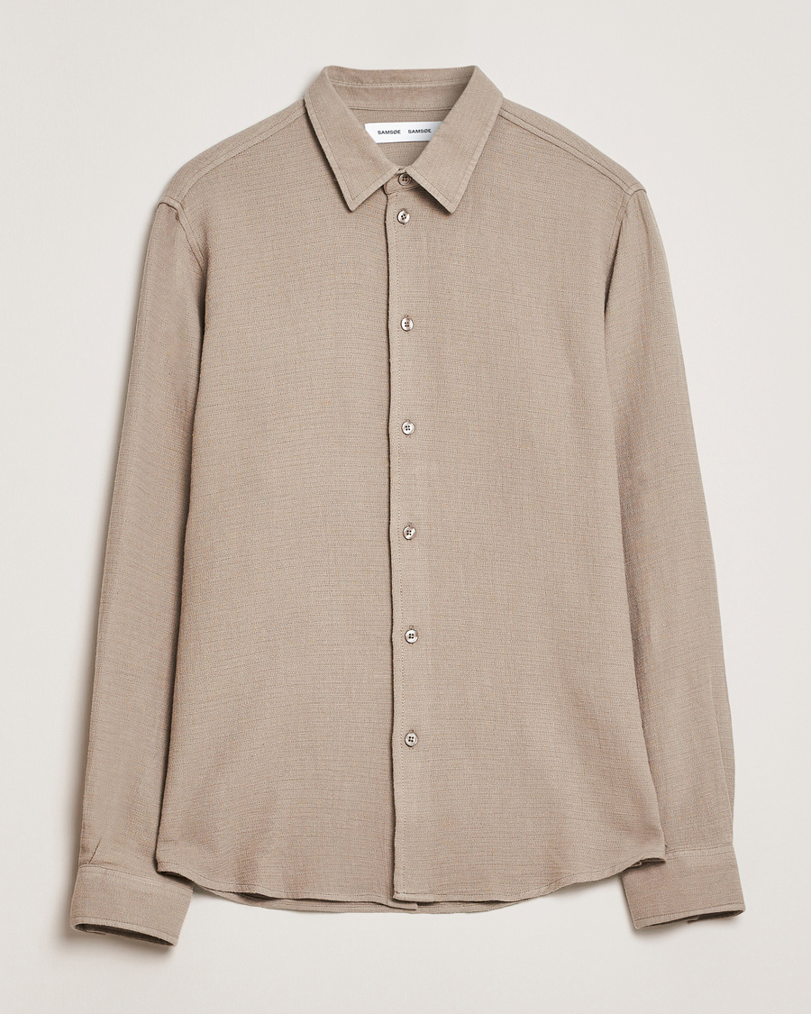 Hombres | Camisas | Samsøe Samsøe | Ryan Cotton/Linen Shirt Greige