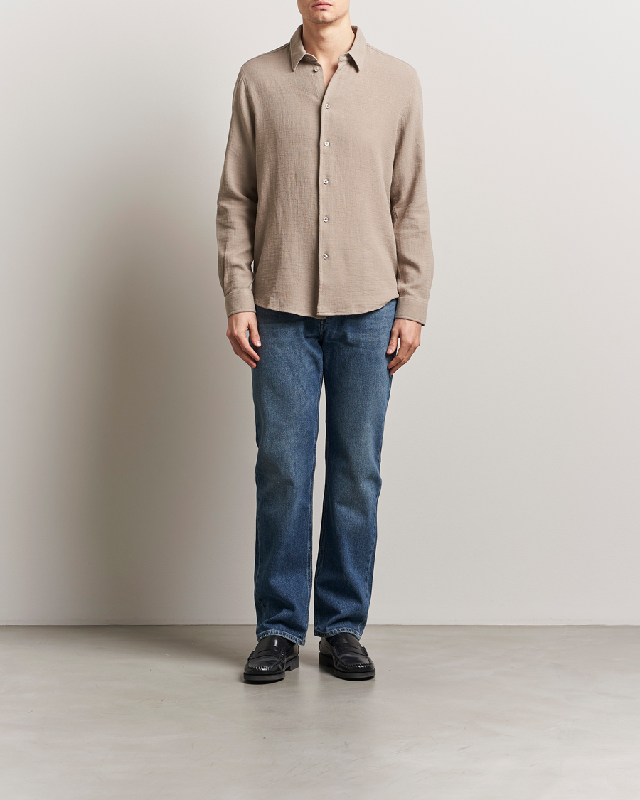 Hombres | Camisas | Samsøe Samsøe | Ryan Cotton/Linen Shirt Greige