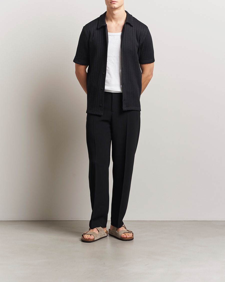 Hombres | Camisas | Samsøe Samsøe | Kvistbro Structured Short Sleeve Shirt Black