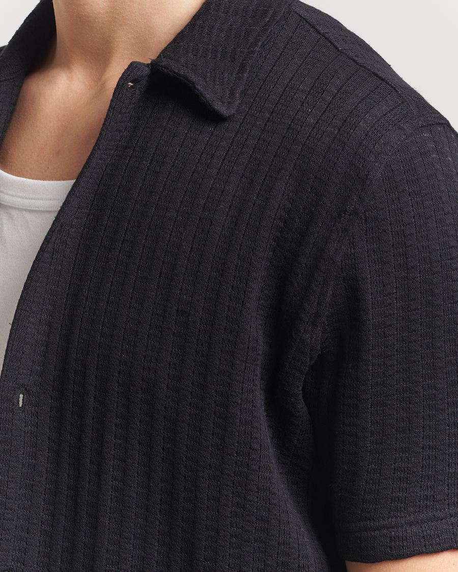 Hombres | Camisas | Samsøe Samsøe | Kvistbro Structured Short Sleeve Shirt Black