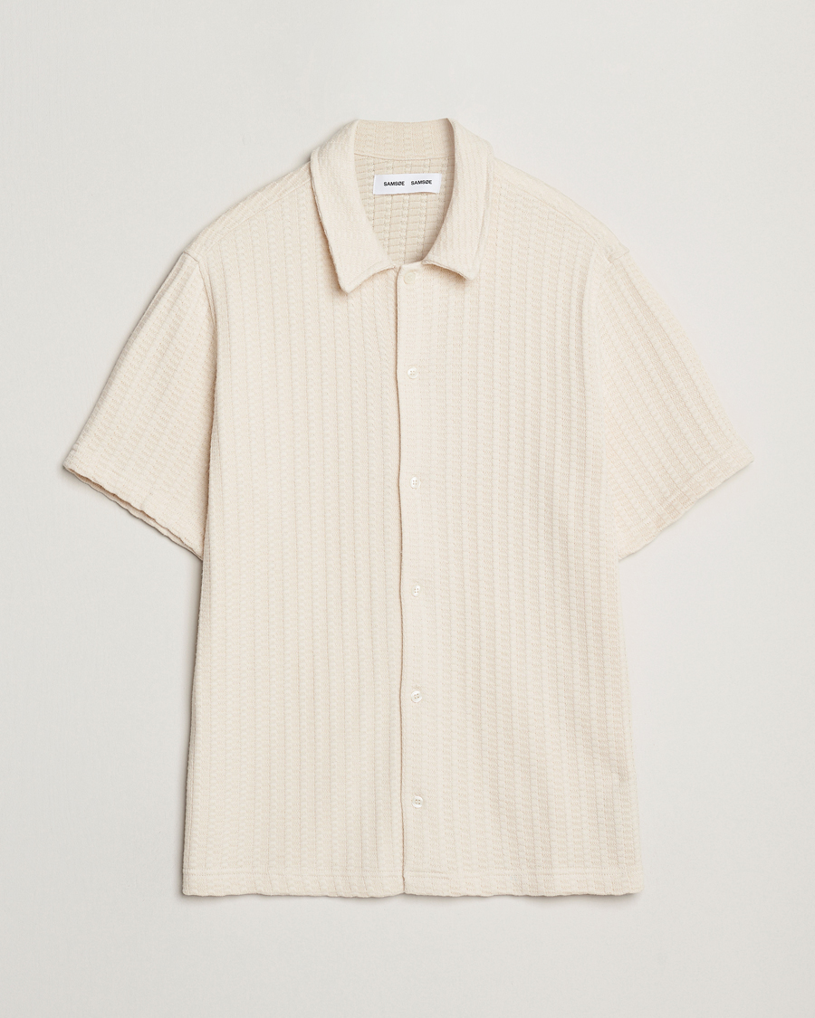 Hombres | Camisas | Samsøe Samsøe | Kvistbro Structured Short Sleeve Shirt Clear Cream