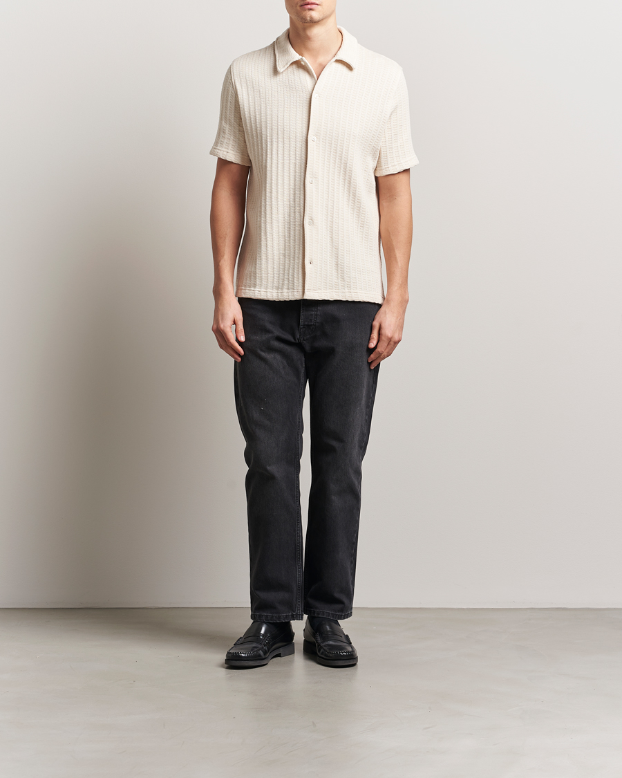 Hombres | Camisas | Samsøe Samsøe | Kvistbro Structured Short Sleeve Shirt Clear Cream