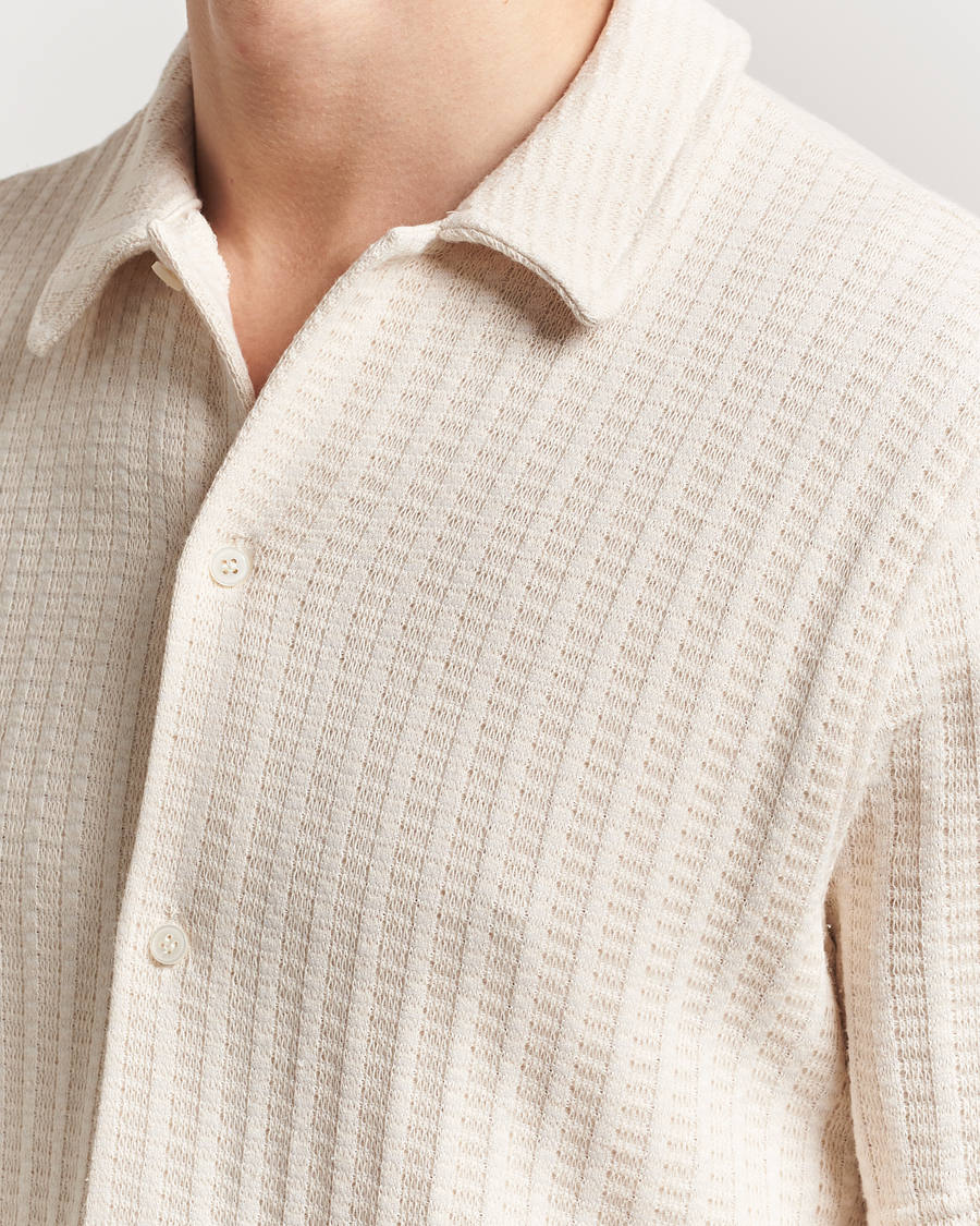 Hombres | Camisas | Samsøe Samsøe | Kvistbro Structured Short Sleeve Shirt Clear Cream