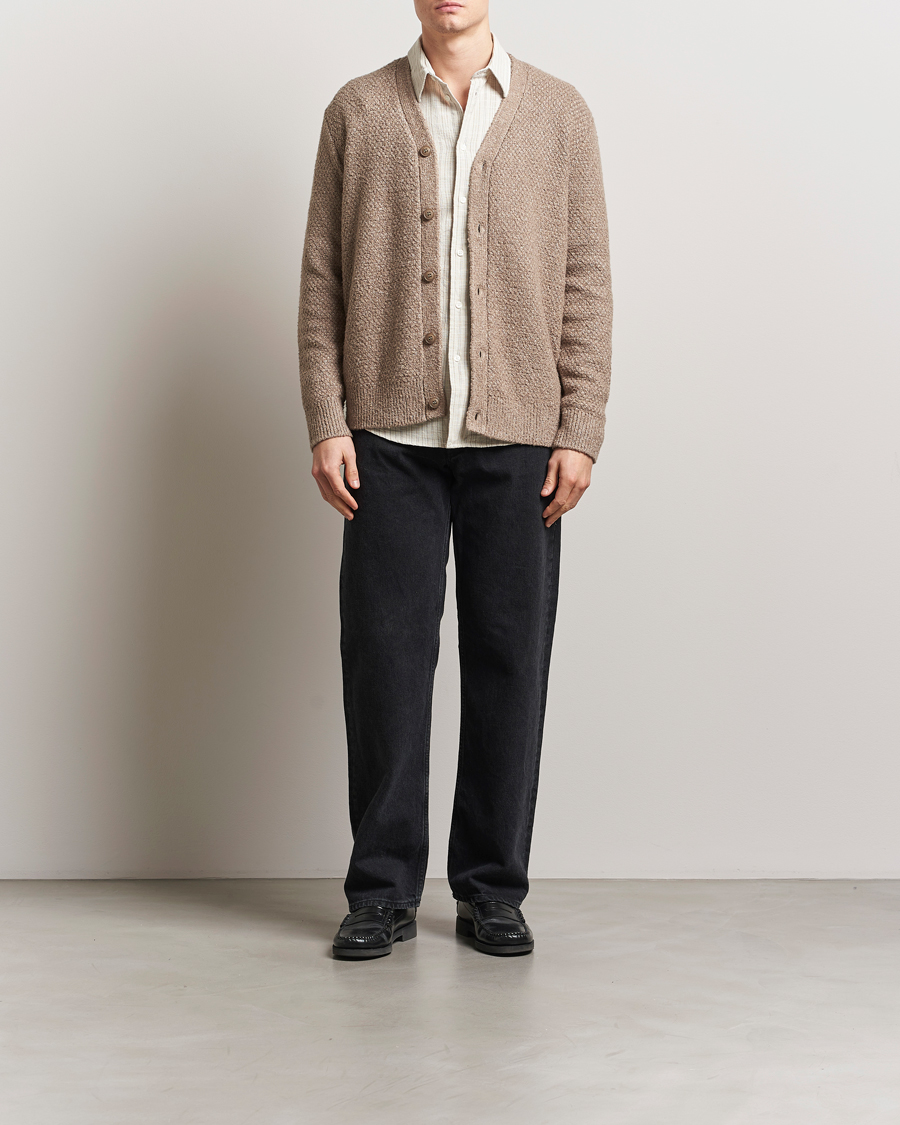 Hombres | Jerséis y prendas de punto | Samsøe Samsøe | Ezra Heavy Knitted Cardigan Greige Melange