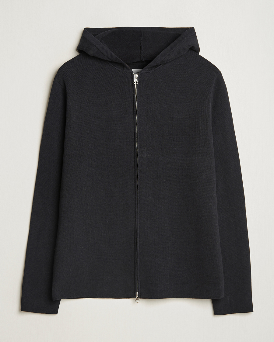 Hombres | Jerséis y prendas de punto | Samsøe Samsøe | Niklas Full Zip Hoodie Black