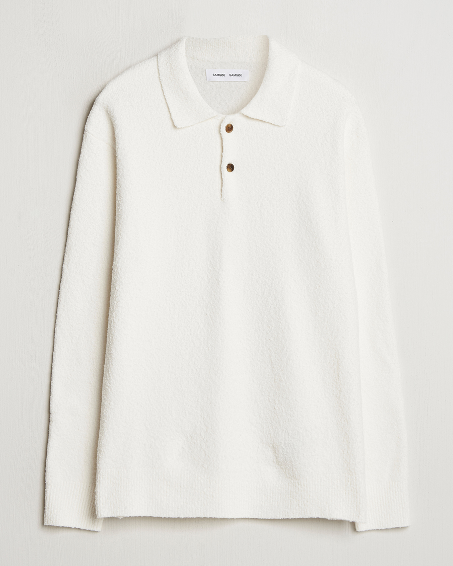 Hombres | Jerséis y prendas de punto | Samsøe Samsøe | Nino Knitted Polo Clear Cream