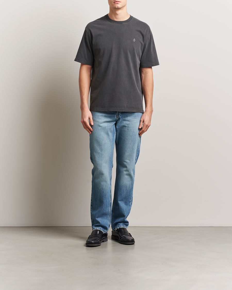 Hombres | Camisetas | Samsøe Samsøe | Wandering Printed Crew Neck T-Shirt Washed Black