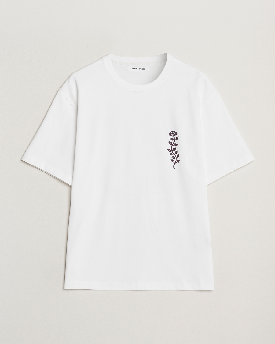 Hombres | Camisetas | Samsøe Samsøe | Time Printed Crew Neck T-Shirt White