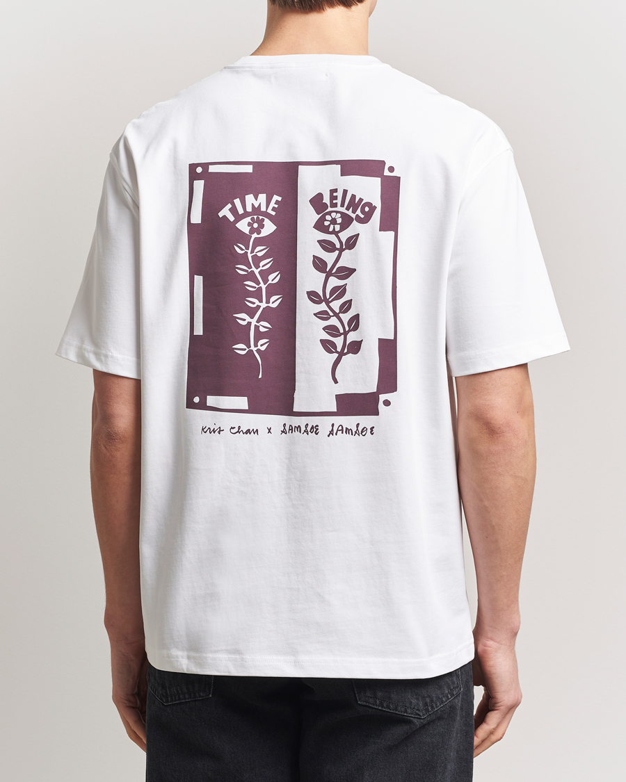Hombres | Camisetas | Samsøe Samsøe | Time Printed Crew Neck T-Shirt White
