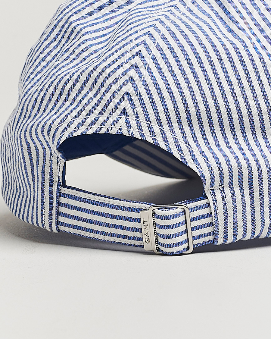Hombres | GANT Striped Seersucker Cap Rich Blue | GANT | Striped Seersucker Cap Rich Blue