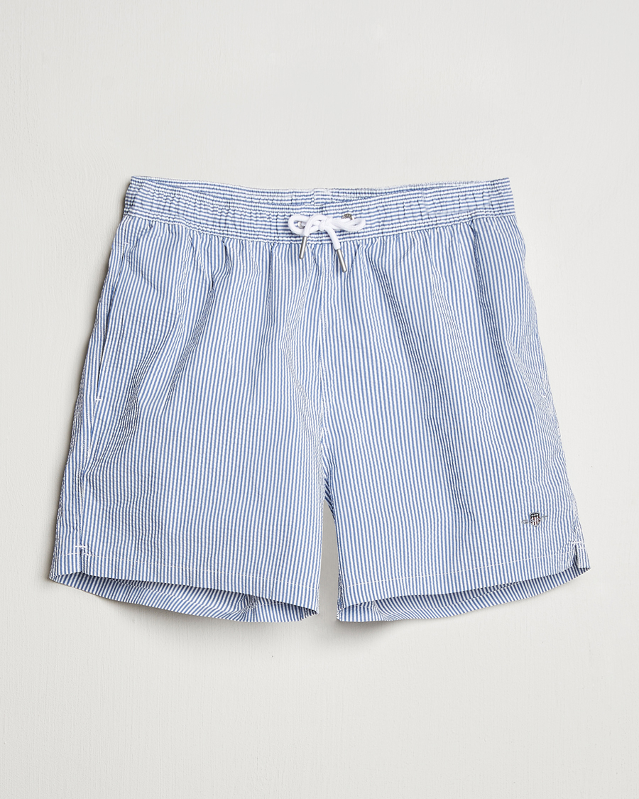 Hombres | Bañadores | GANT | Seersucker Swimshorts Rich Blue