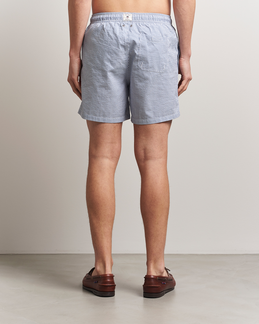 Hombres | Bañadores | GANT | Seersucker Swimshorts Rich Blue