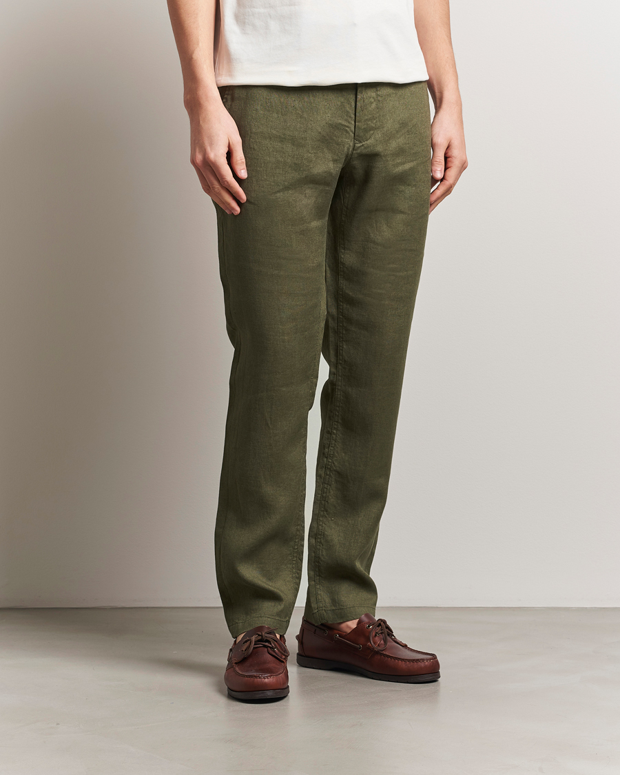 Hombres | Pantalones | Gant | Relaxed Linen Drawstring Pants Juniper Green