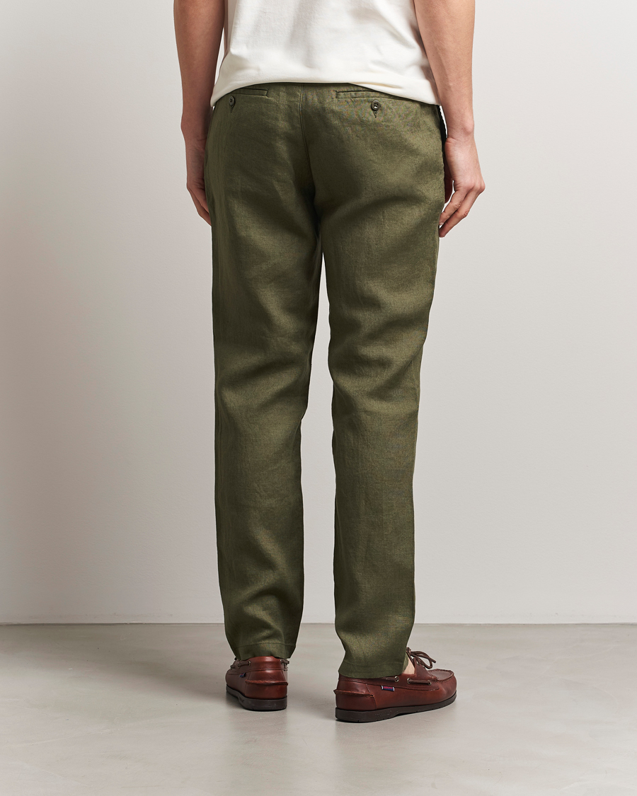 Hombres | Pantalones | Gant | Relaxed Linen Drawstring Pants Juniper Green