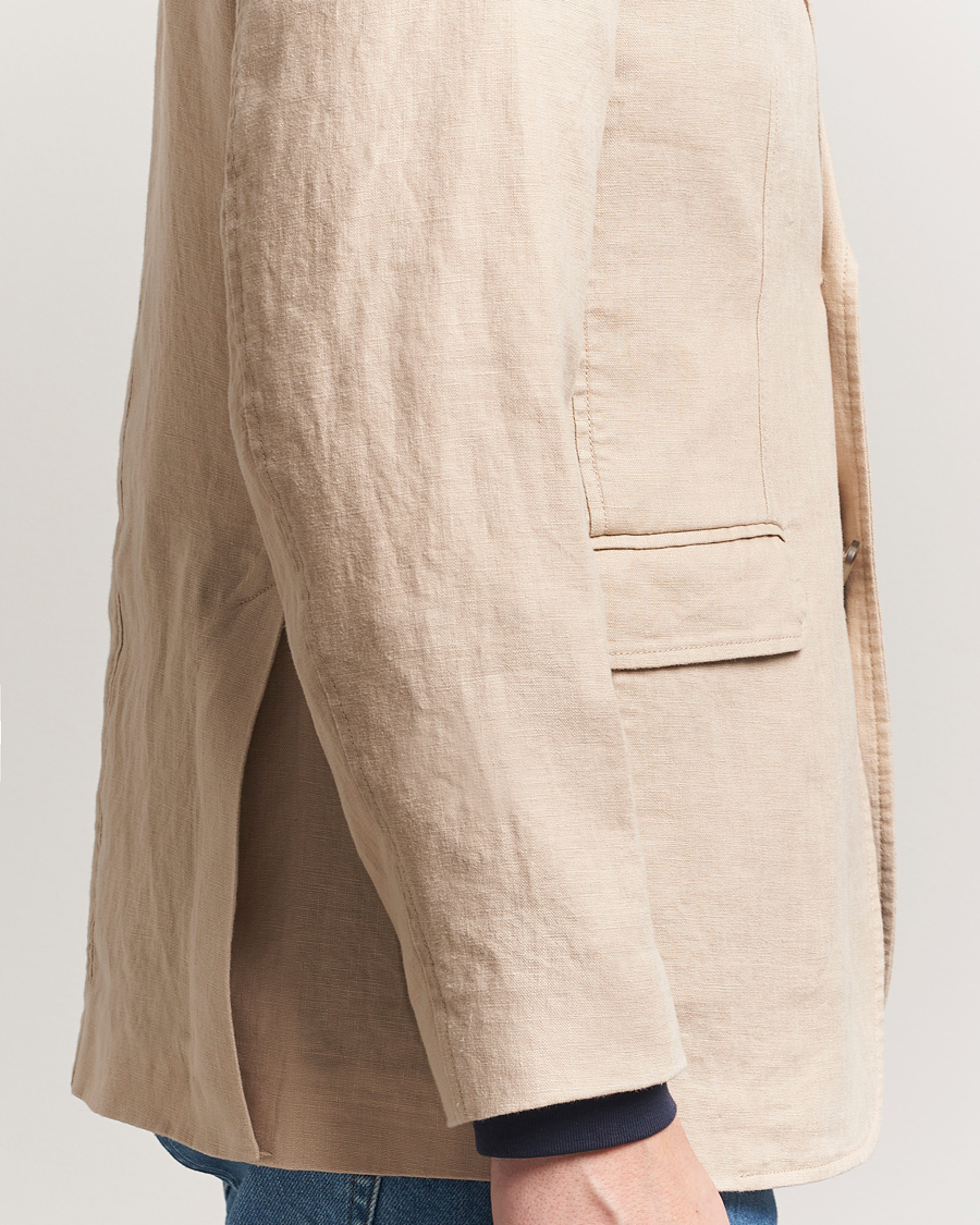 Hombres | Blazers | GANT | Slim Fit Garment Dyed Linen Blazer Dry Sand