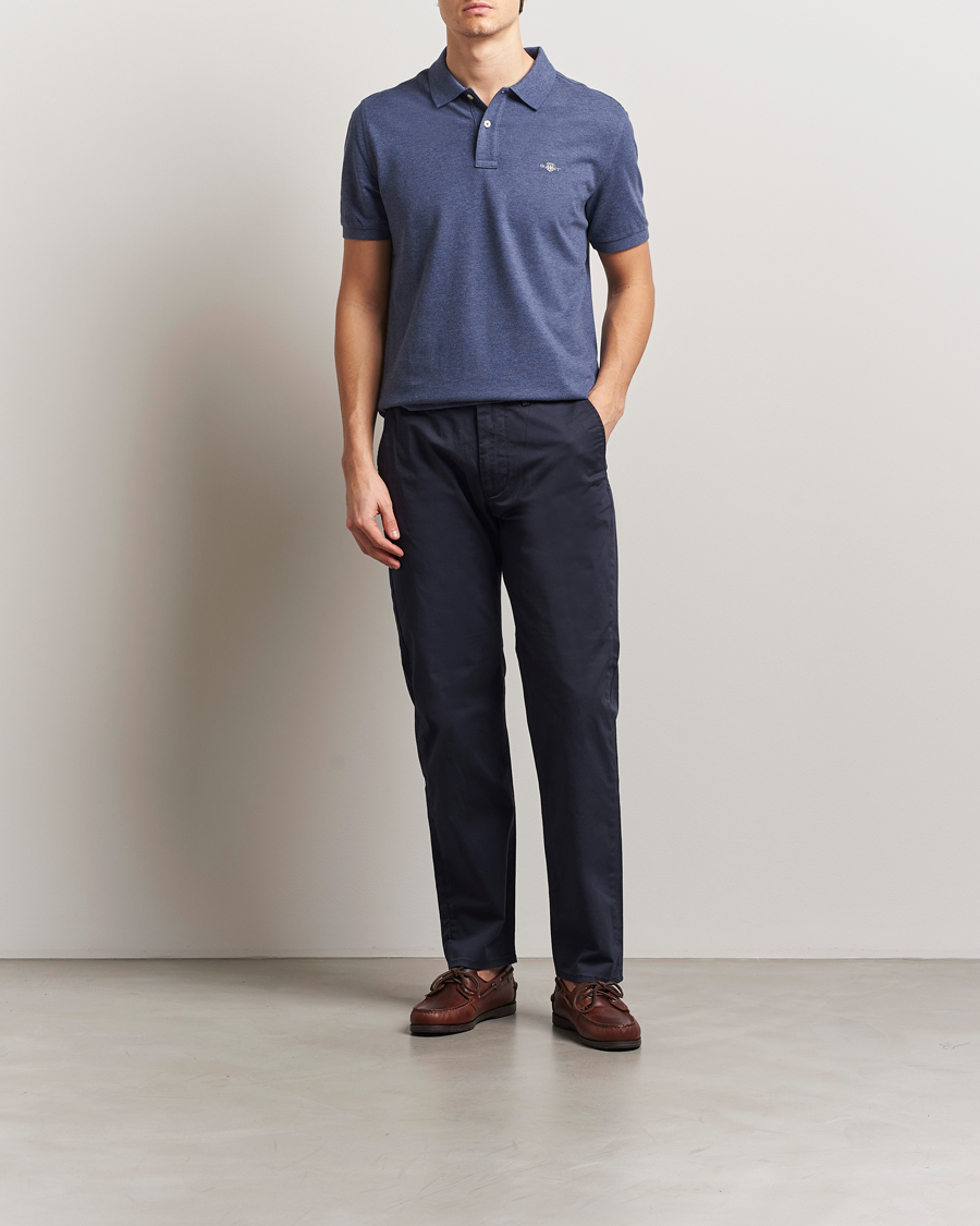 Hombres | Polos | Gant | The Original Polo Dark Jeans Melange