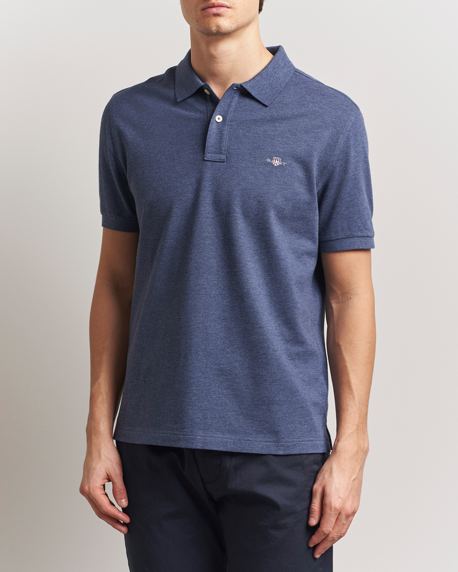 Hombres | Polos | Gant | The Original Polo Dark Jeans Melange