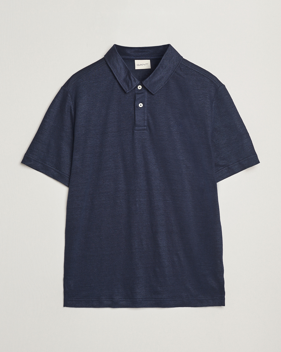 Hombres | Polos | Gant | Linen Polo Evening Blue