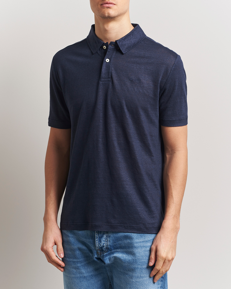 Hombres | Polos | Gant | Linen Polo Evening Blue