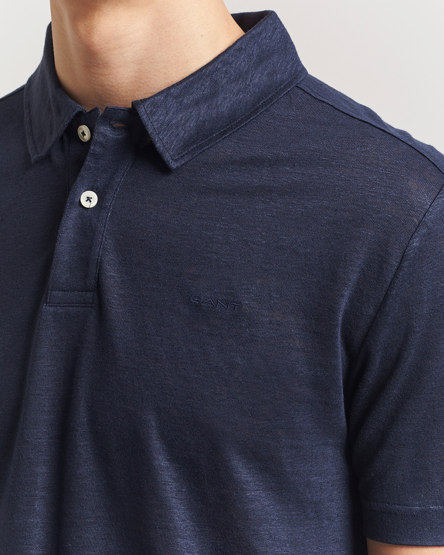 Hombres | Polos | GANT | Linen Polo Evening Blue