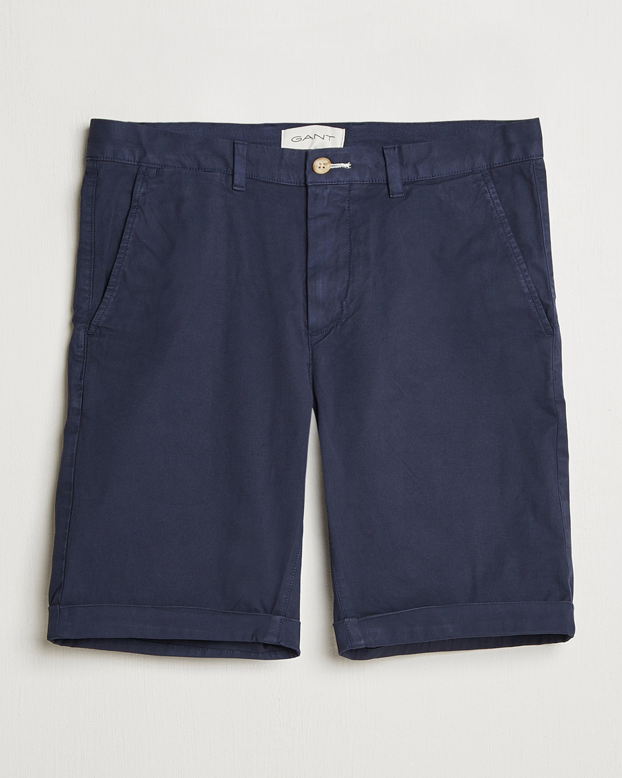 Hombres | Pantalones cortos | GANT | Regular Sunfaded Shorts Evening Blue