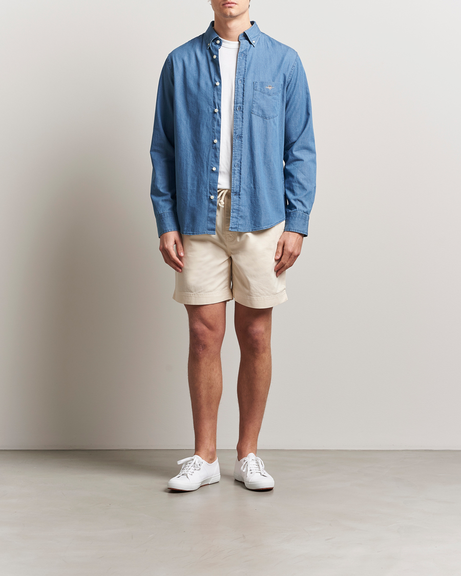 Hombres | Pantalones cortos | GANT | Regular Sunfaded Drawstring Shorts Cream