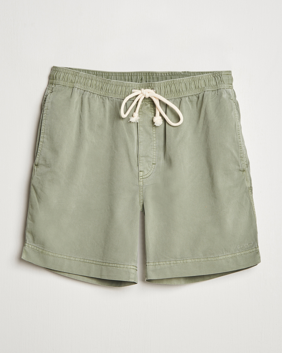 Hombres | Pantalones cortos | GANT | Regular Sunfaded Drawstring Shorts Kalamata Green