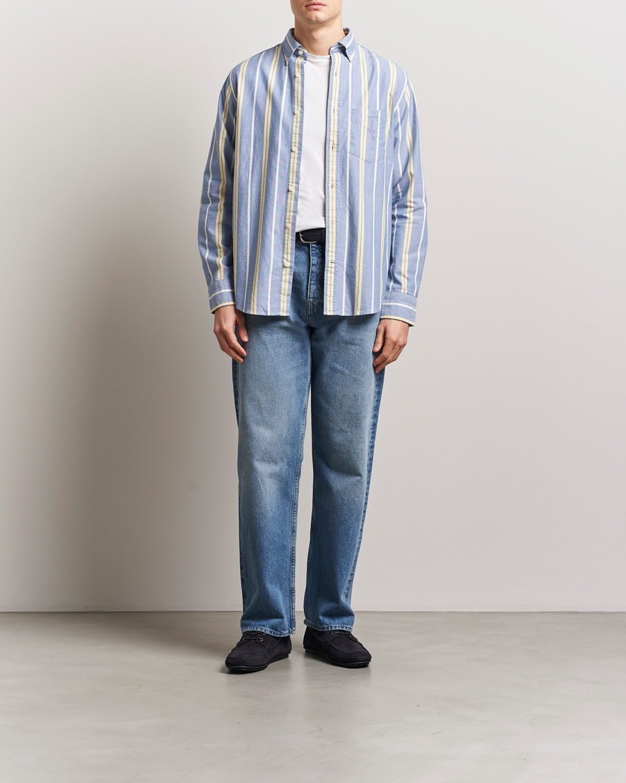 Hombres | Camisas | GANT | Regular Fit Archive Oxford Striped Shirt Rich Blue