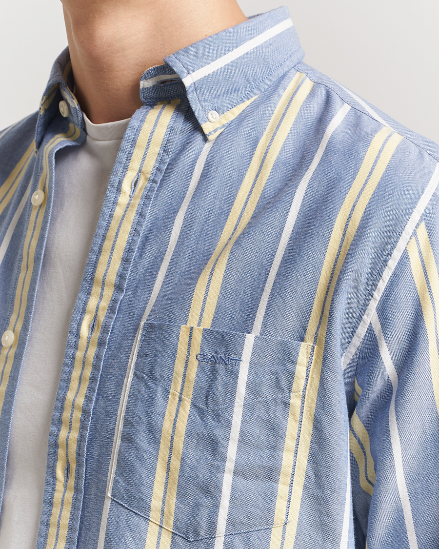 Hombres | Camisas | GANT | Regular Fit Archive Oxford Striped Shirt Rich Blue