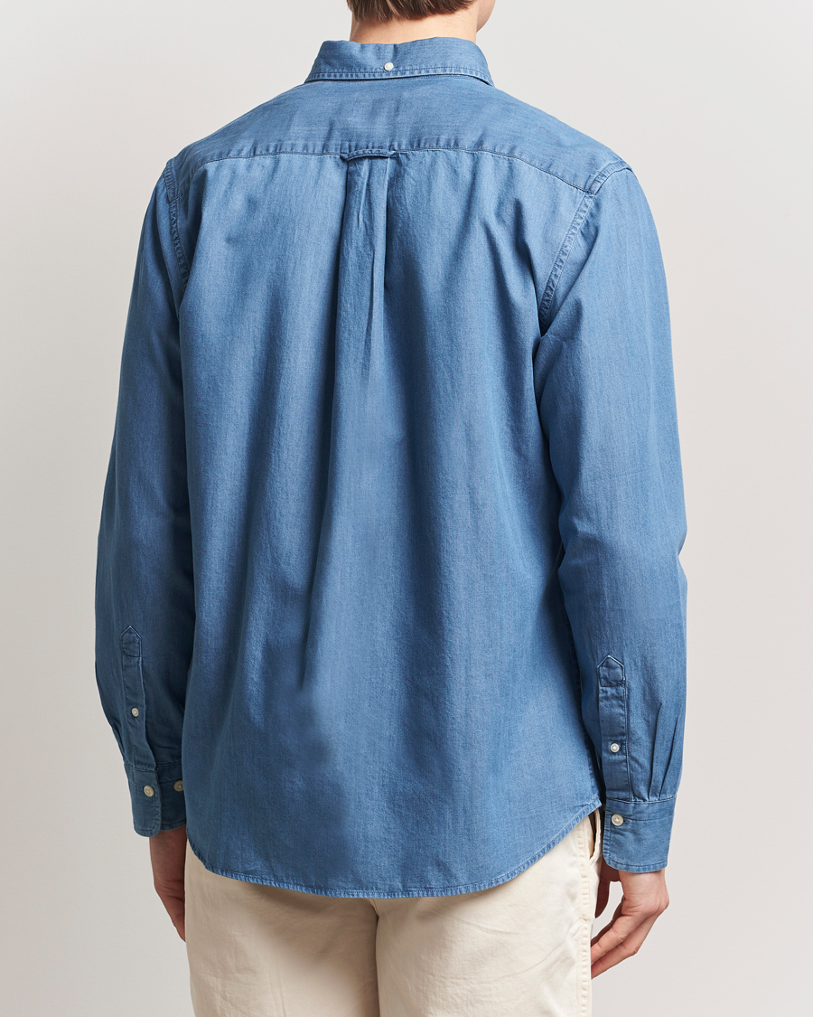 Hombres | Camisas | GANT | Regular Fit Denim Shirt Semi Light Blue