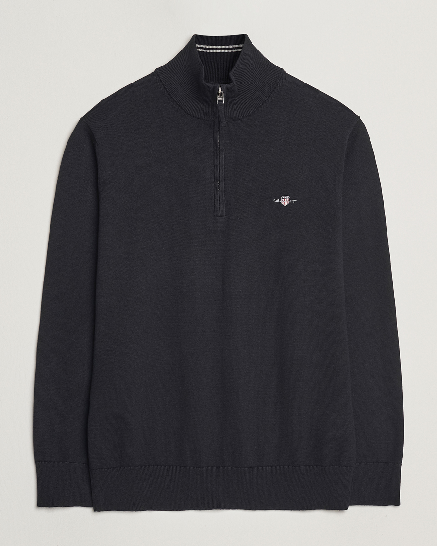 Hombres | Jerséis y prendas de punto | GANT | Classic Cotton Half Zip Black